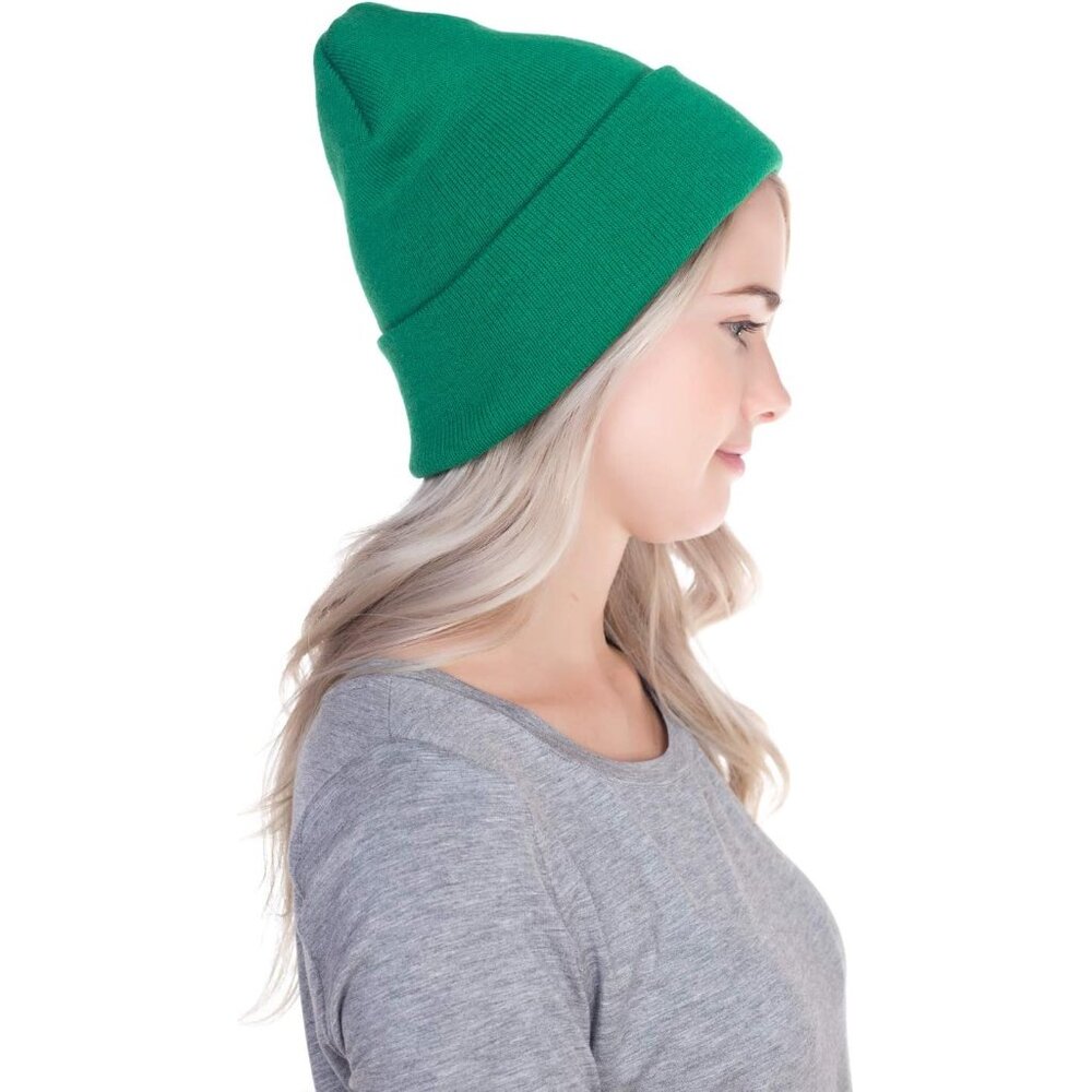 Beanie Men Women - Unisex Cuffed Plain Skull Knit Hat Cap - Picture 7 of 7